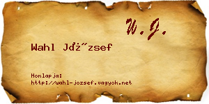 Wahl József névjegykártya